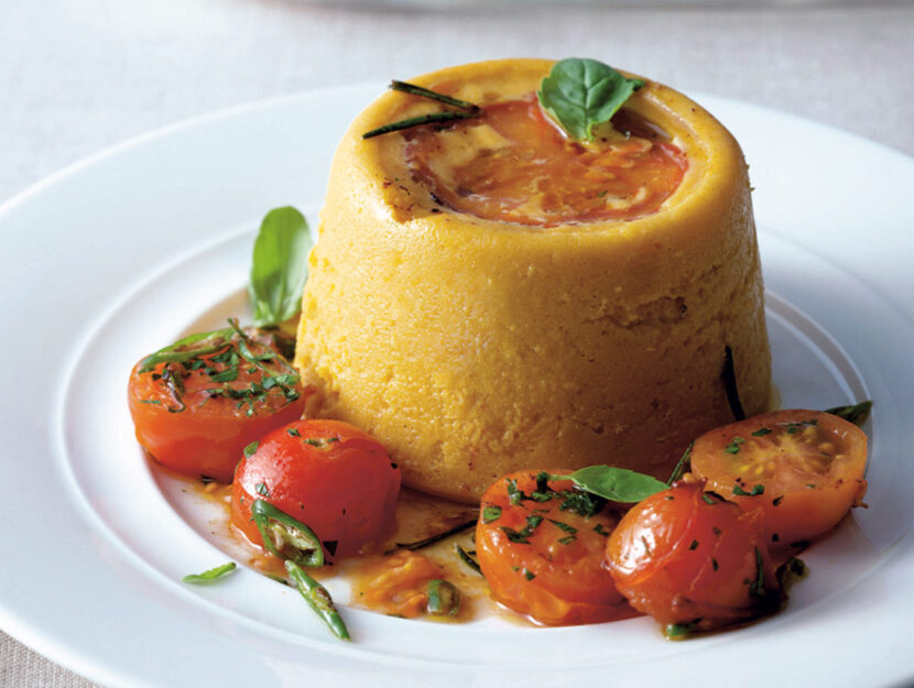 Flan di patate dolci con i pomodori