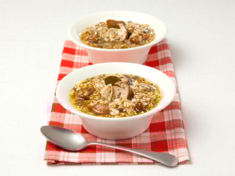 Zuppa di avena e funghi
