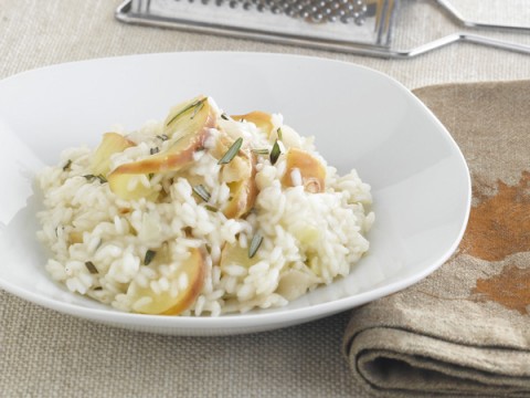 Risotto alle mele con lardo e rosmarino