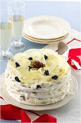 Meringa con crema ai marron glacé