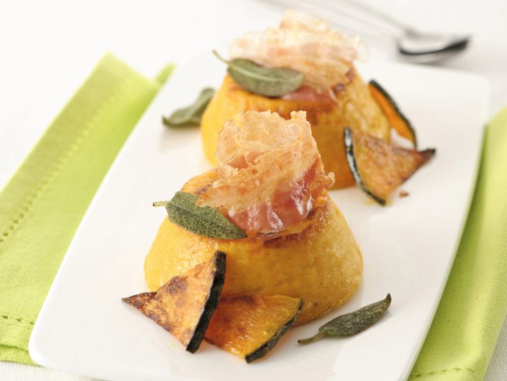 Sformatini di zucca con pancetta