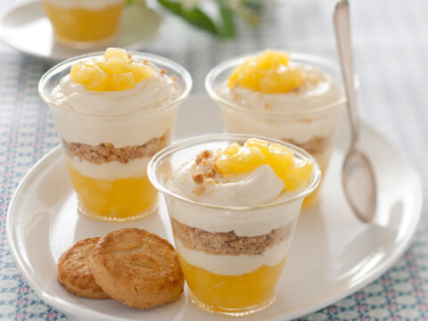 Cheesecake all'ananas scomposto