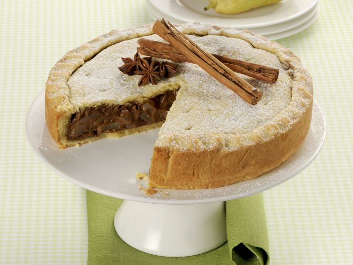 Pie con pere e crema speziata di cioccolato