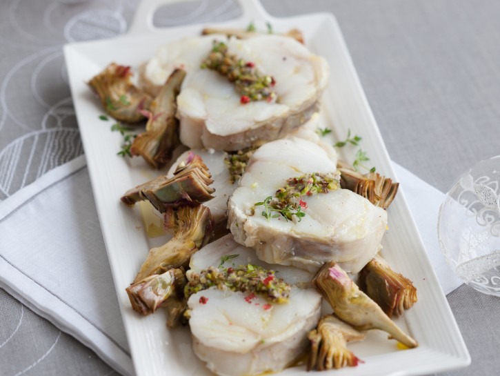 Arrosto Di Rana Pescatrice Con Pistacchi E Carciofi Donna Moderna Arrosto Di Rana Pescatrice Con Pistacchi E Carciofi Donna Moderna