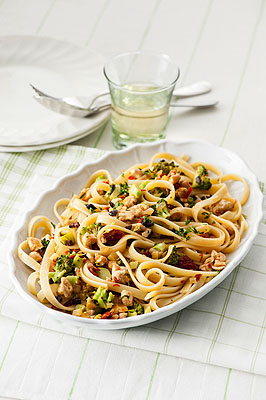 Fettuccine coniglio e broccoli