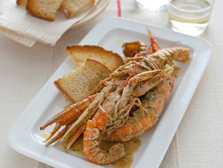 Scampi in busara all'istriana