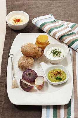 Patate e rape con tre salse
