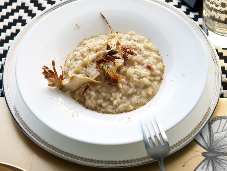 Risotto con crema di carciofi