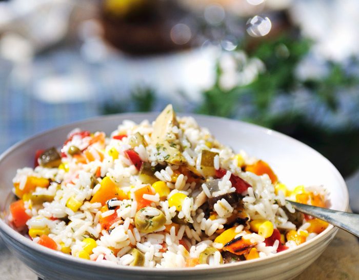 Insalata di riso integrale, gusto e fibre