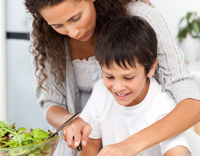 Madre e figlio vegetariani