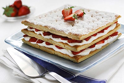 Millefoglie di fragole e panna