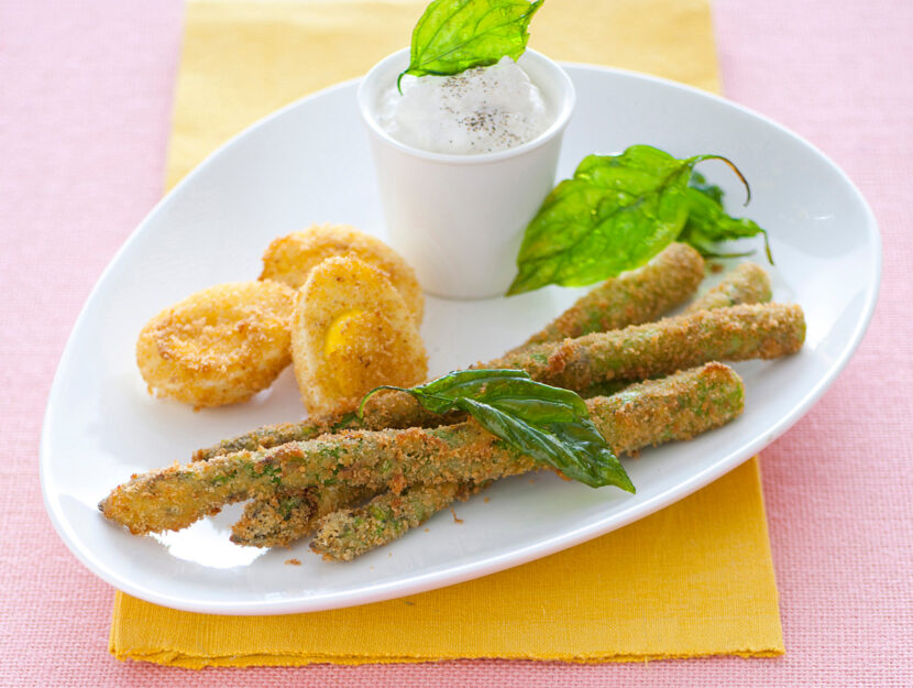 Asparagi fritti e uova