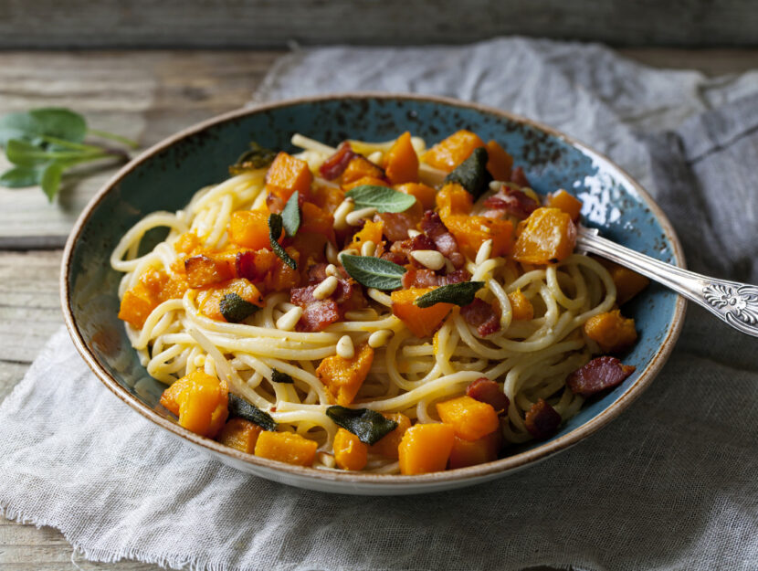 Spaghetti zucca pomodoro
