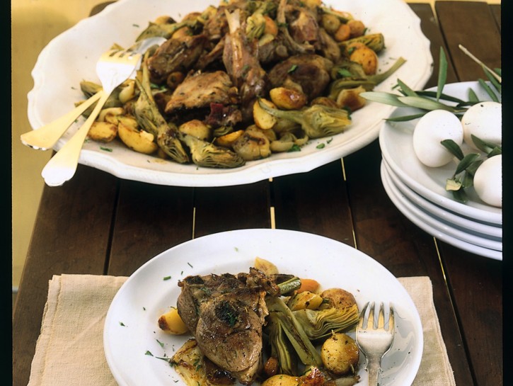 Agnello al forno con verdure