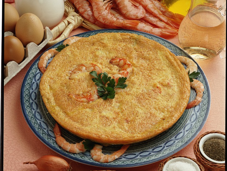 Frittata morbida di gamberi