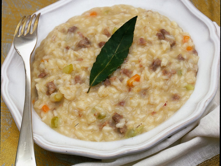 Risotto con la pasta di salame fresco