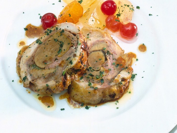 Rotolo di faraona ai porcini