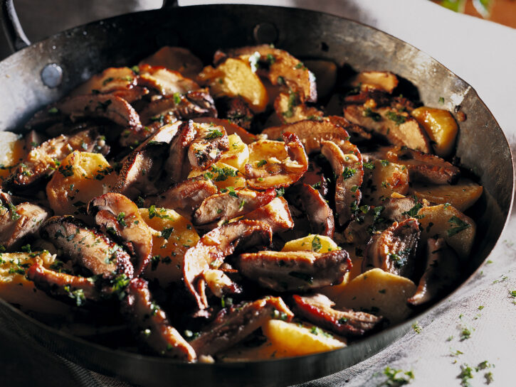 Teglia di funghi e patate alla ligure