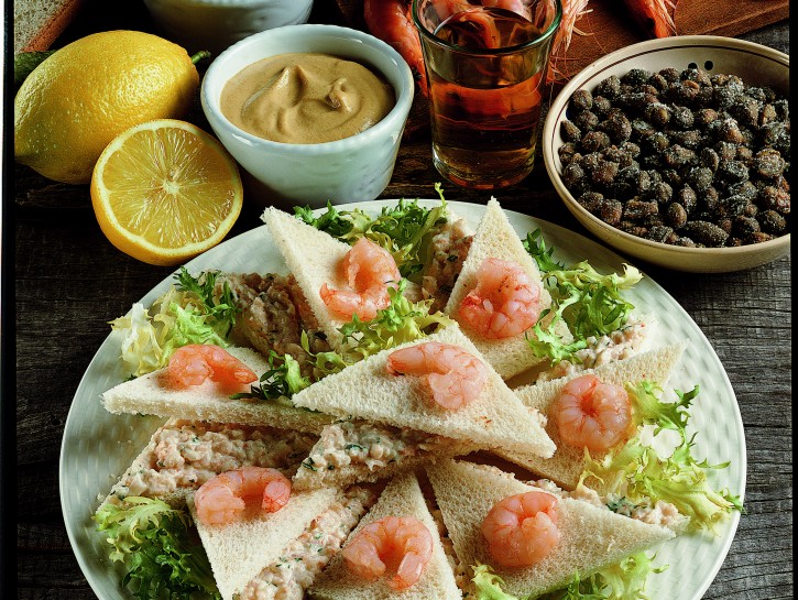 Tramezzini alla crema di gamberi