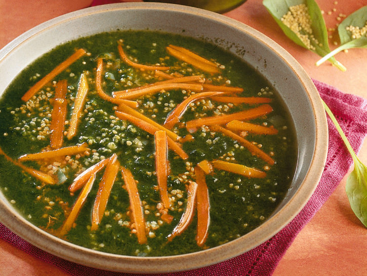 Zuppa di bietole, spinaci e miglio