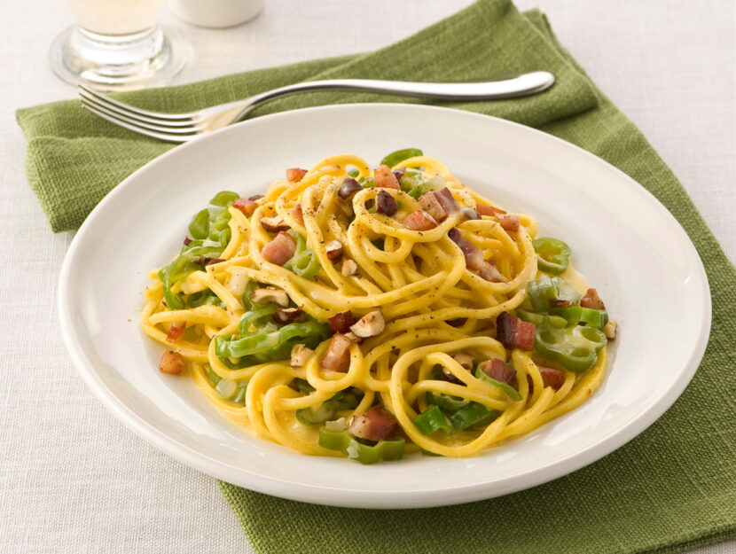 Carbonara con caciocavallo e friarelli