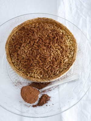 Crostata di pinoli con crema al cioccolato