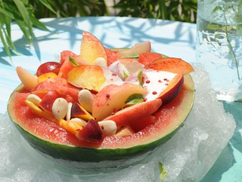 Anguria yogurt e pesche