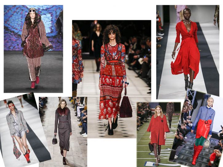 I colori dell'autunno inverno 2015-2016:rosso, marsala, bordeaux