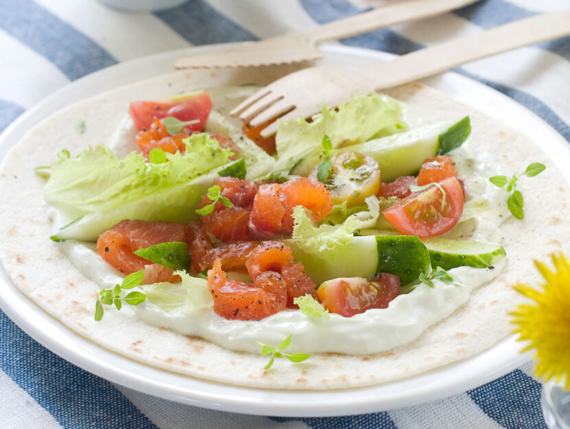 Salmone affumicato insalata yogurt