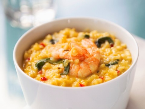 Risotto alla curcuma con gamberetti