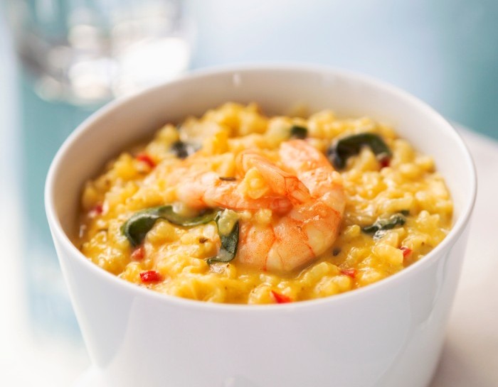 Risotto alla curcuma con gamberetti