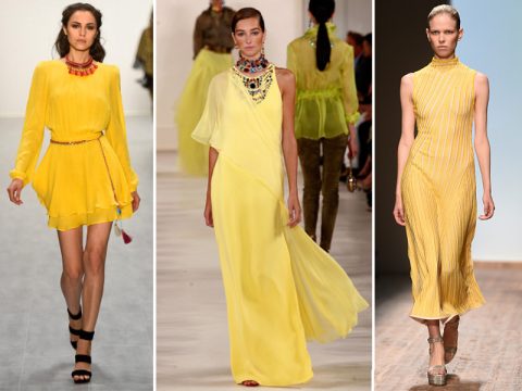 Giallo: abiti extra long, midi e mini dress