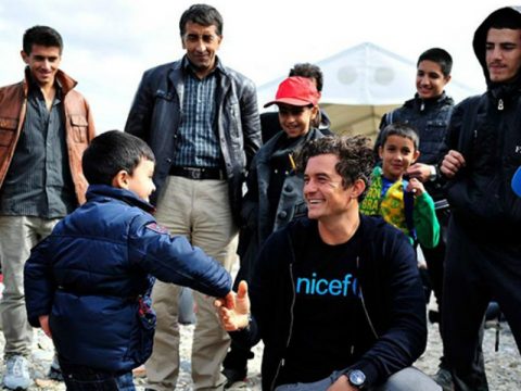 Orlando Bloom in visita ai profughi siriani