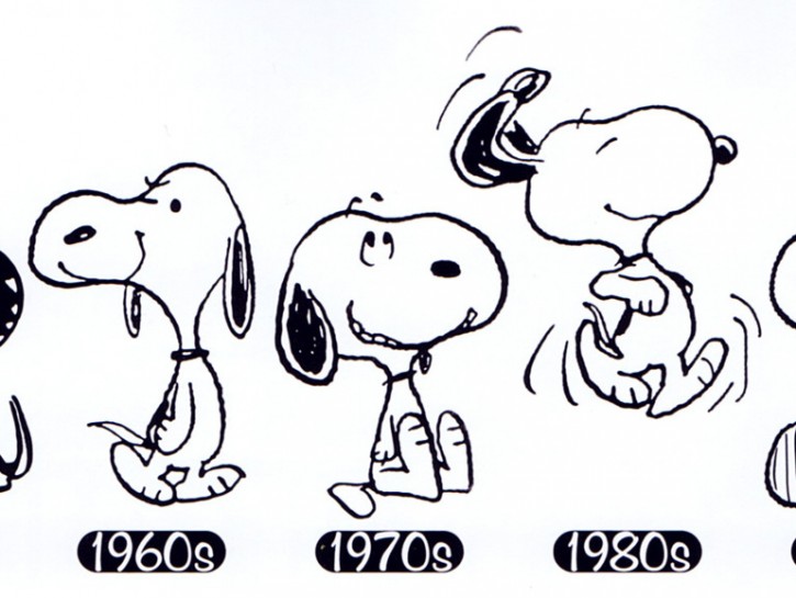 L'evoluzione grafica di Snoopy