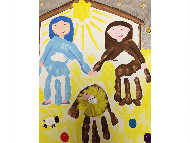 Un modo creativo di dipingere un piccolo presepe fai da te e anche un lavoretto da conservare per ri