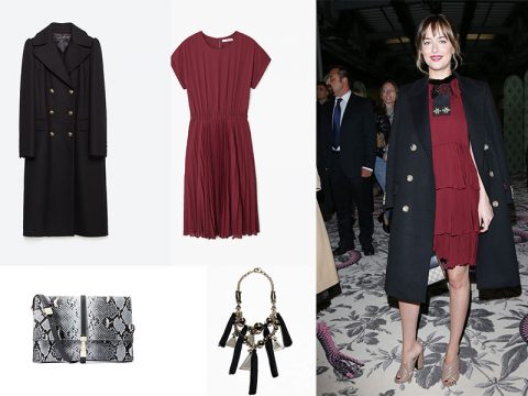 Copia la star: il look bon ton di Dakota Johnson