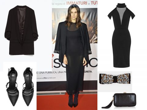 Copia la star: raffinata in total black come Kasia Smutniak