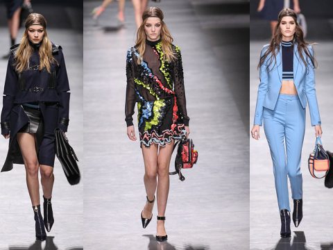 Sportswear raffinato in passerella da Versace