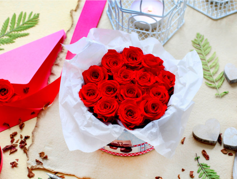 centrotavola di fiori san valentino