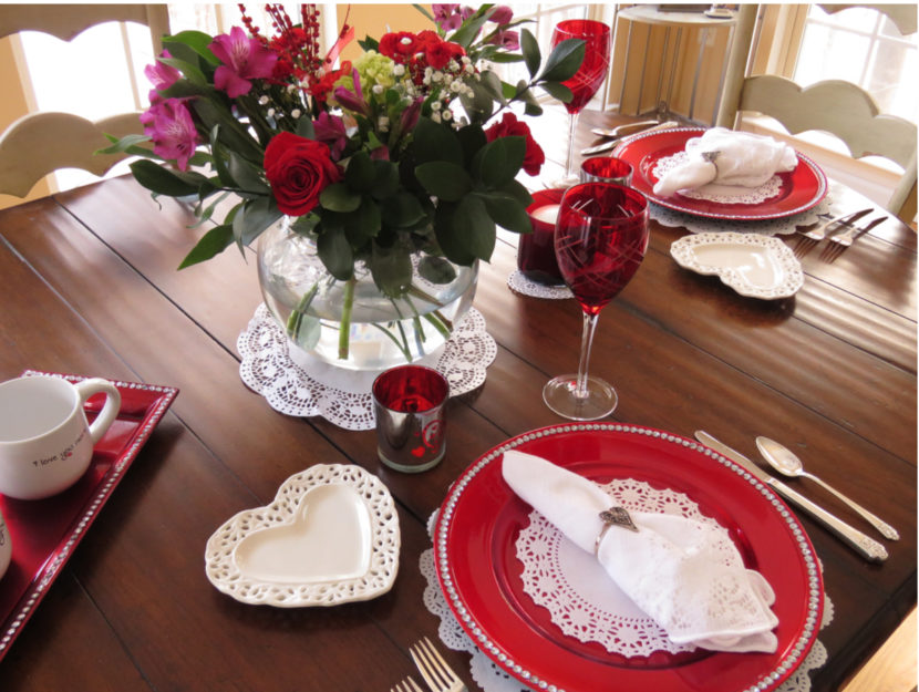 centrotavola di fiori per san valentino
