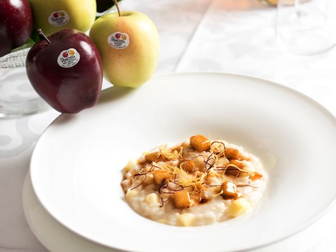 Risotto alle Golden, Red Delicious e Calvados
