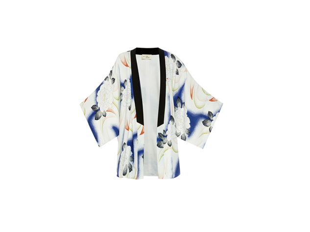 Scialle Kimono Ricamato Verde Salvia - Floreale Boho Primavera Leto Accessories