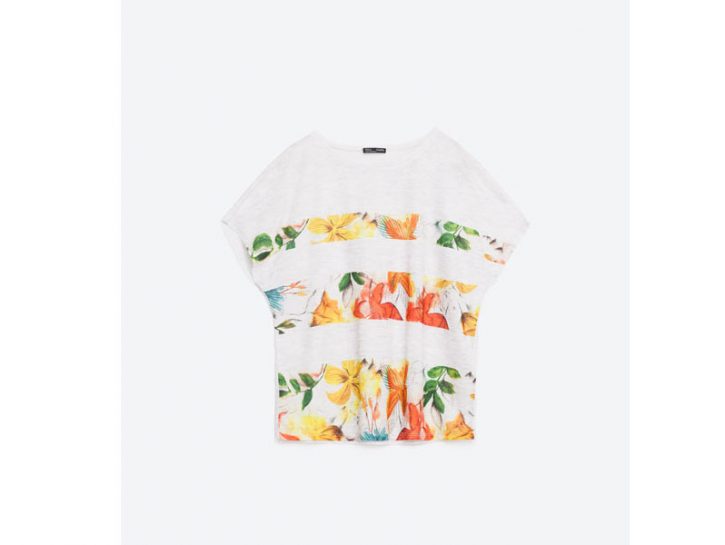 T-shirt in misto cotone bianca regular fit con ricamo floreale LES COPAINS da Donna