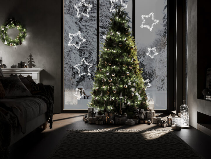 Come decorare una finestra con le stelle di Natale