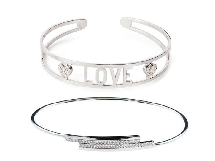 Bracciale Donna In Acciaio Inox Lucido | Design Perlina E Bar | COOLSTEELANDBEYOND | Circonferenza 17 Cm - 3