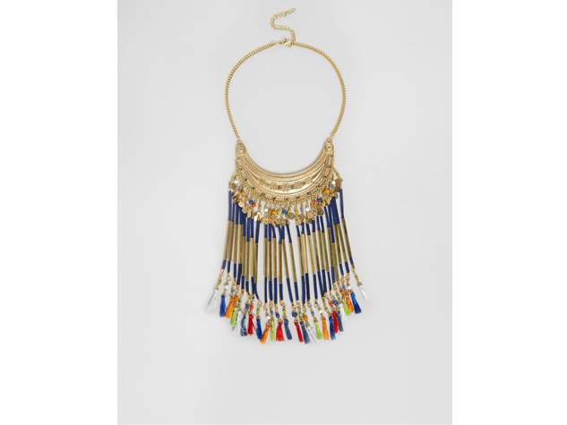Cybche Boho Glitter Gypsophila Collana Argento Catena