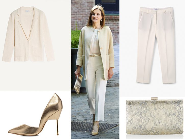 Letizia Ortiz: il completo pantalone è bianco