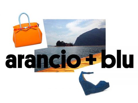 Arancio e blu: i colori della passerella sul Lago d'Iseo