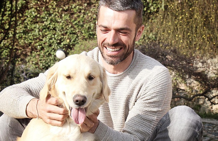 Luca Argentero e cane