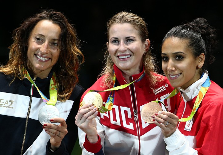 Le tre medaglie nel fioretto femminile
